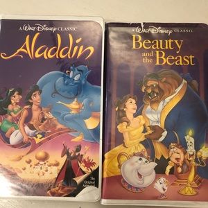 Disney Aladdin and Beauty & the Beast Black Diamond VHS tapes